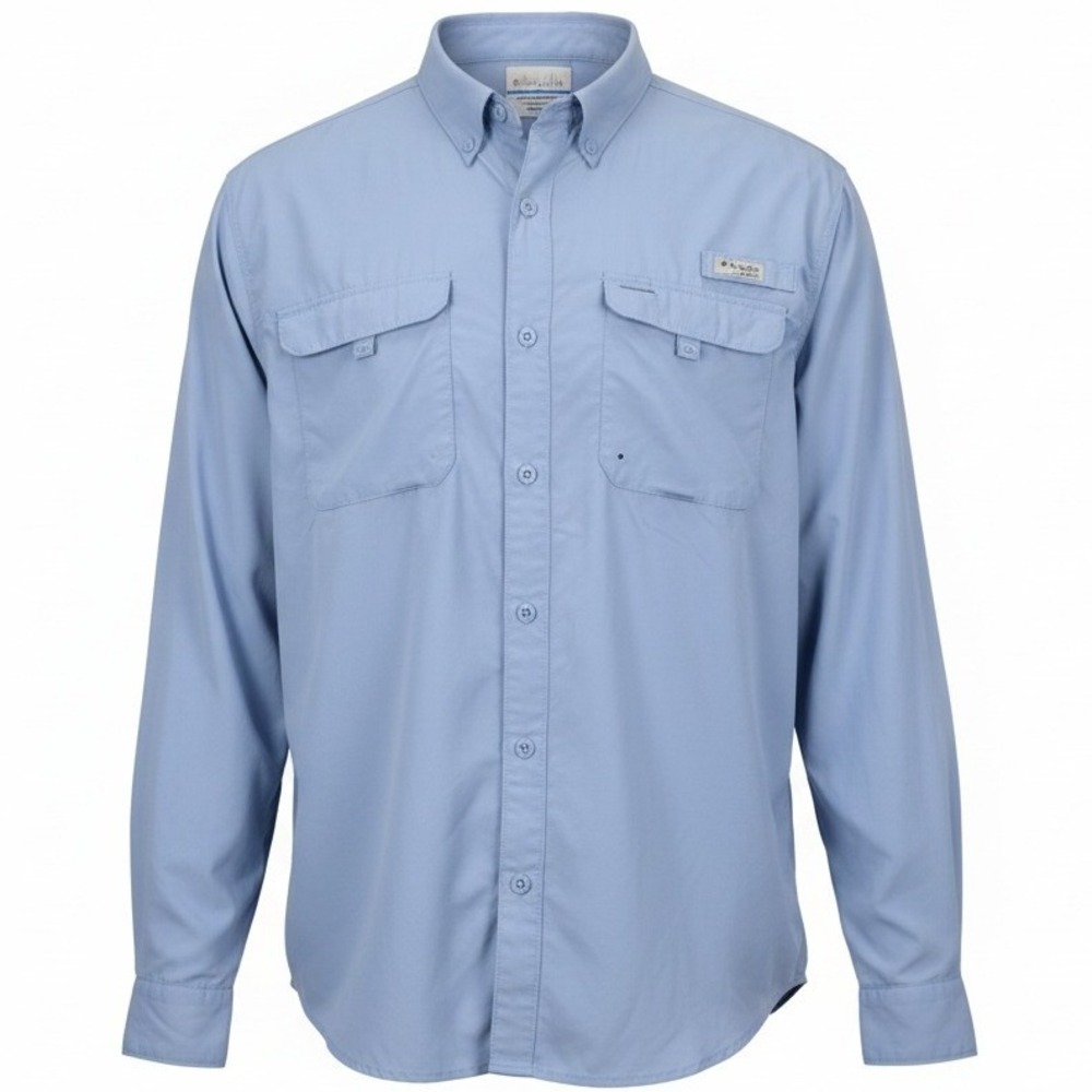 Columbia PFG Bahama II Fishing Shirt Mens XL Blue Long Sleeve Nylon FL7314‎